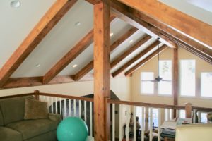 Steve Yochum-Built Home, focus on open loft beams.